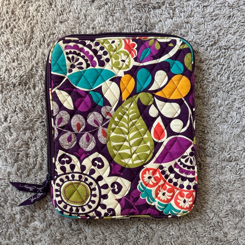 Vera Bradley Purple Floral Quilted Tablet Case / J38 - Picture 5 of 5